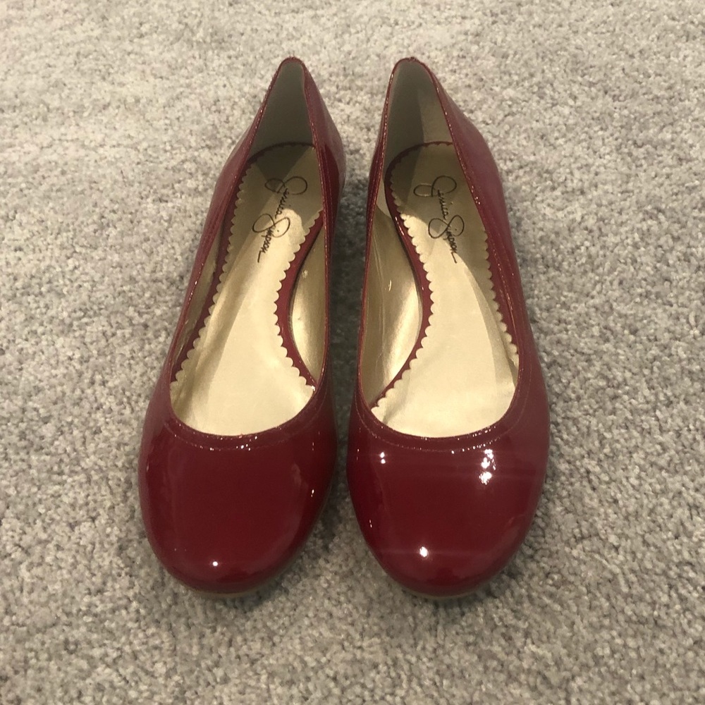 Jessica Simpson red flats new never worn